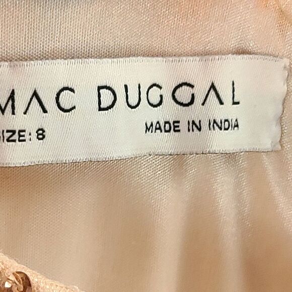 New MAC DUGGAL (5976) Peach One-Shoulder Sequin Embellished Gown Women's (8) - Picture 10 of 16